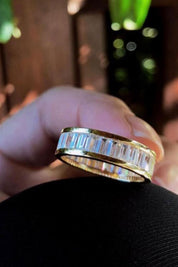 Altın Tam Tur Baget Taşlı Yüzük