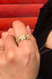 Altın Tam Tur Çiçek Yüzük