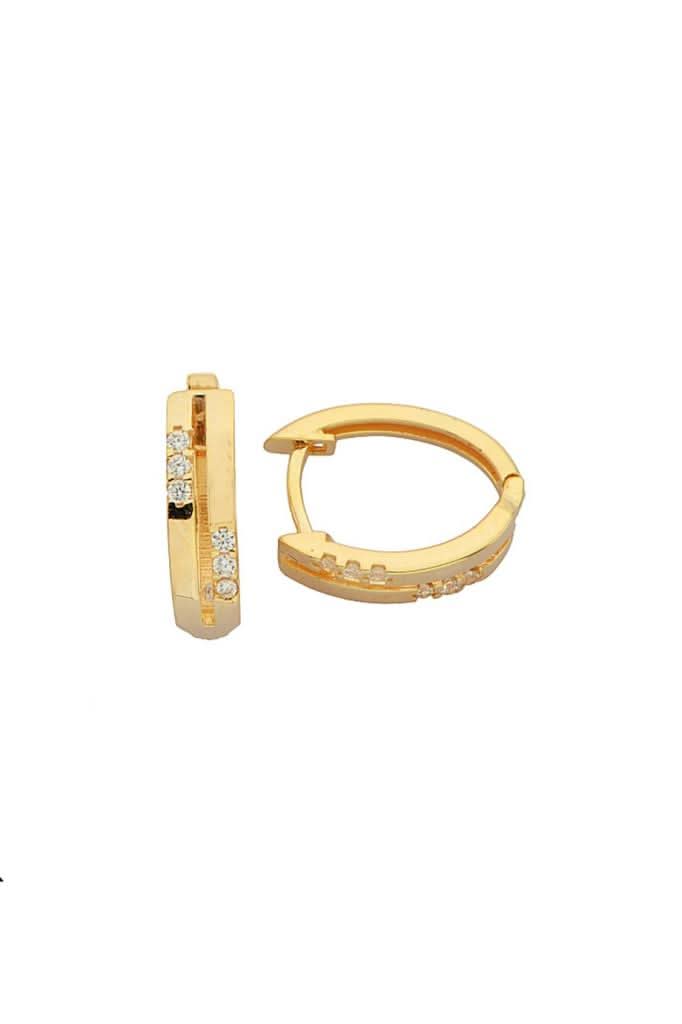 Altın Tasarım Halka  Küpe