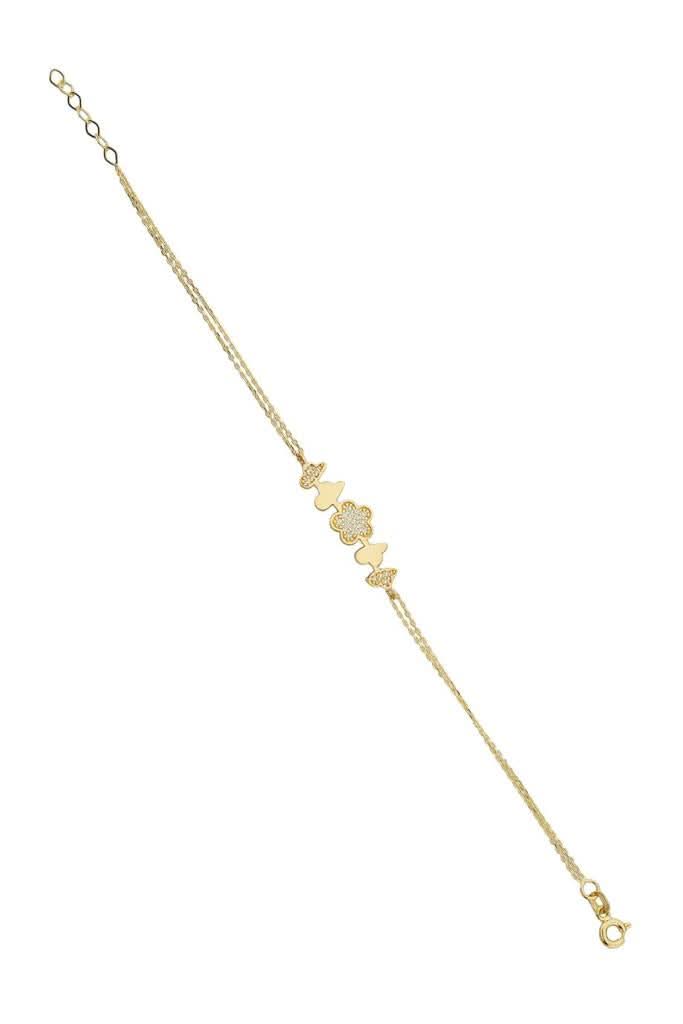 Altın Taşlı Çiçek Bileklik Goldium