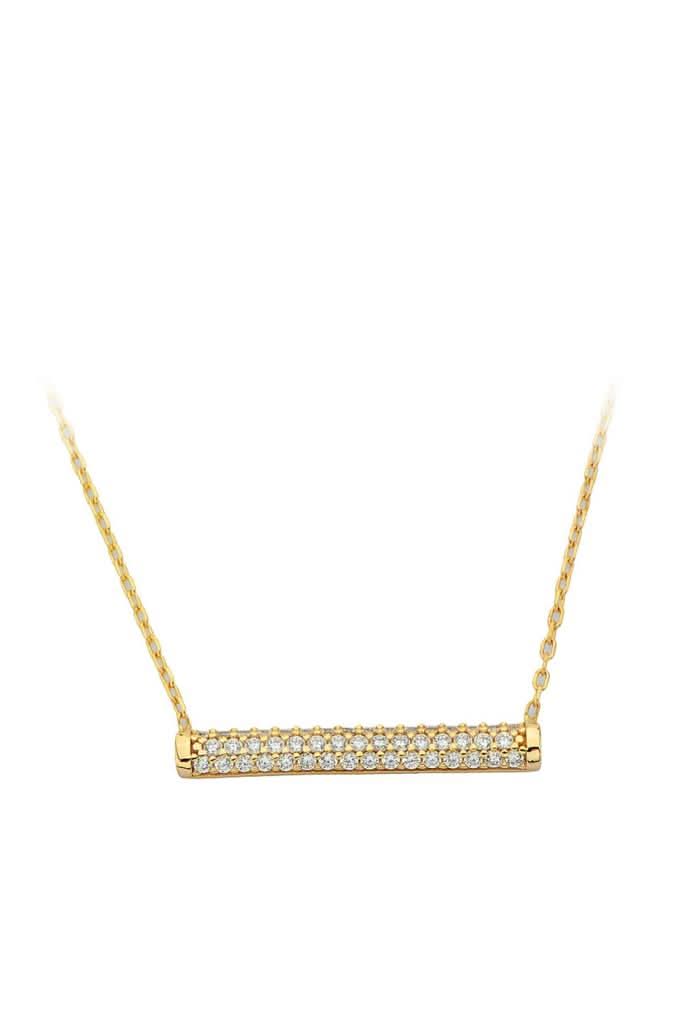 Altın Taşlı Çubuk Kolye