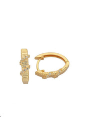 Altın Taşlı Halka Küpe