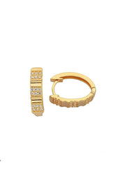 Altın Taşlı Halka Küpe