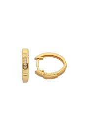 Altın Taşlı Halka Küpe