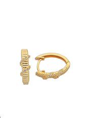 Altın Taşlı Halka Küpe