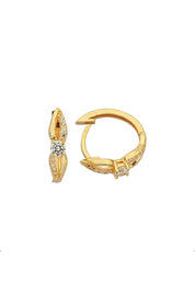 Altın Taşlı Halka Tasarım Küpe