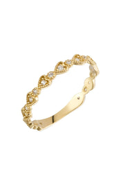 Altın Taşlı Kalp Döngüsü Yüzük