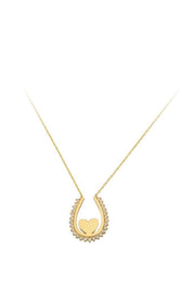 Altın Taşlı Kalp Kolye