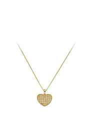 Altın Taşlı Kalp Kolye