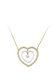Altın Taşlı Kalp Kolye