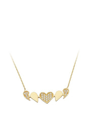 Altın Taşlı Kalp Kolye
