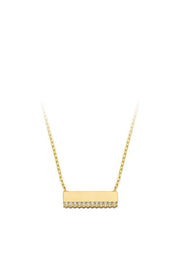 Altın Taşlı Plaka Kolye