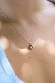 Altın Siyah Baget Taşlı Kolye