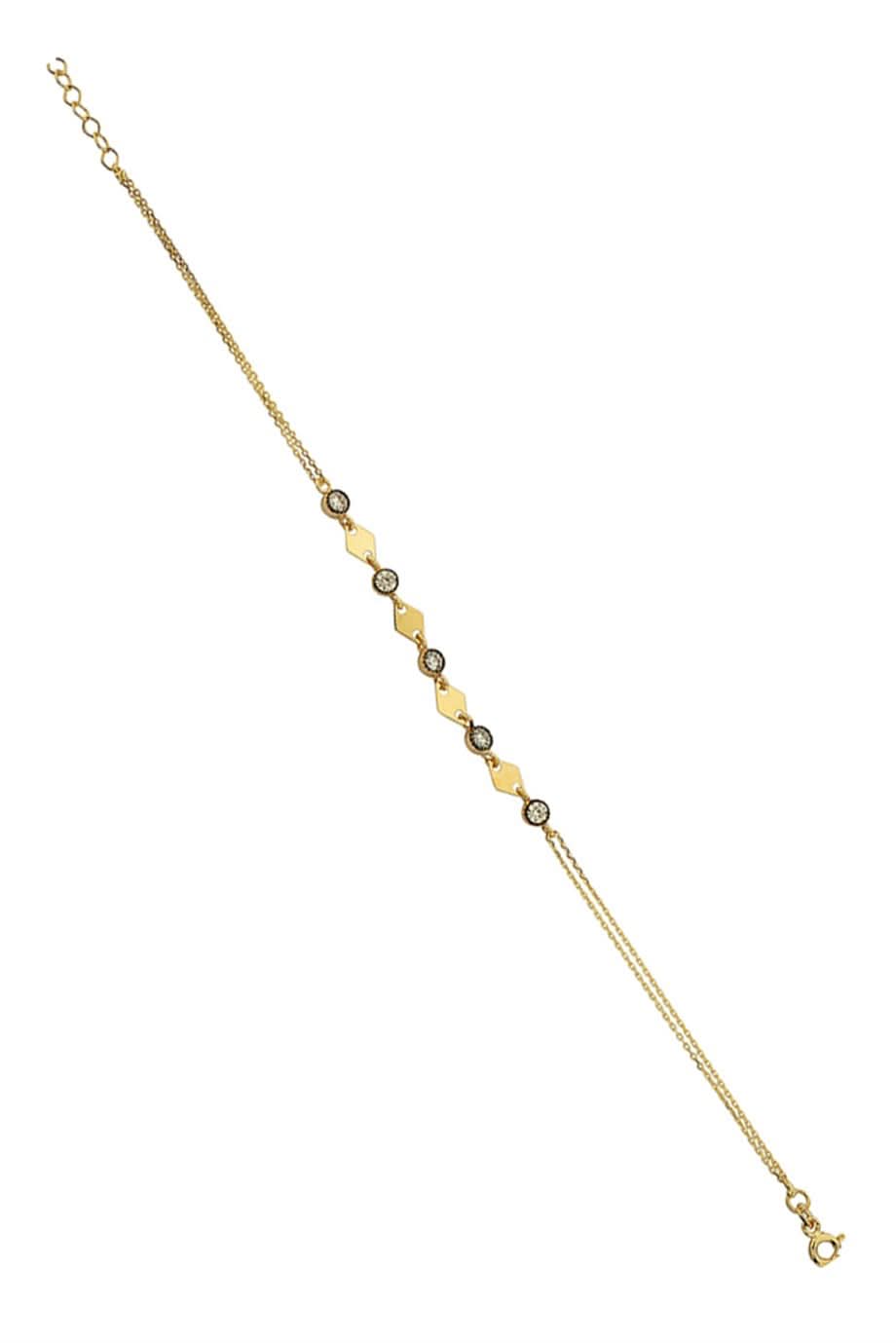 Altın Taşlı Tasarım Bileklik