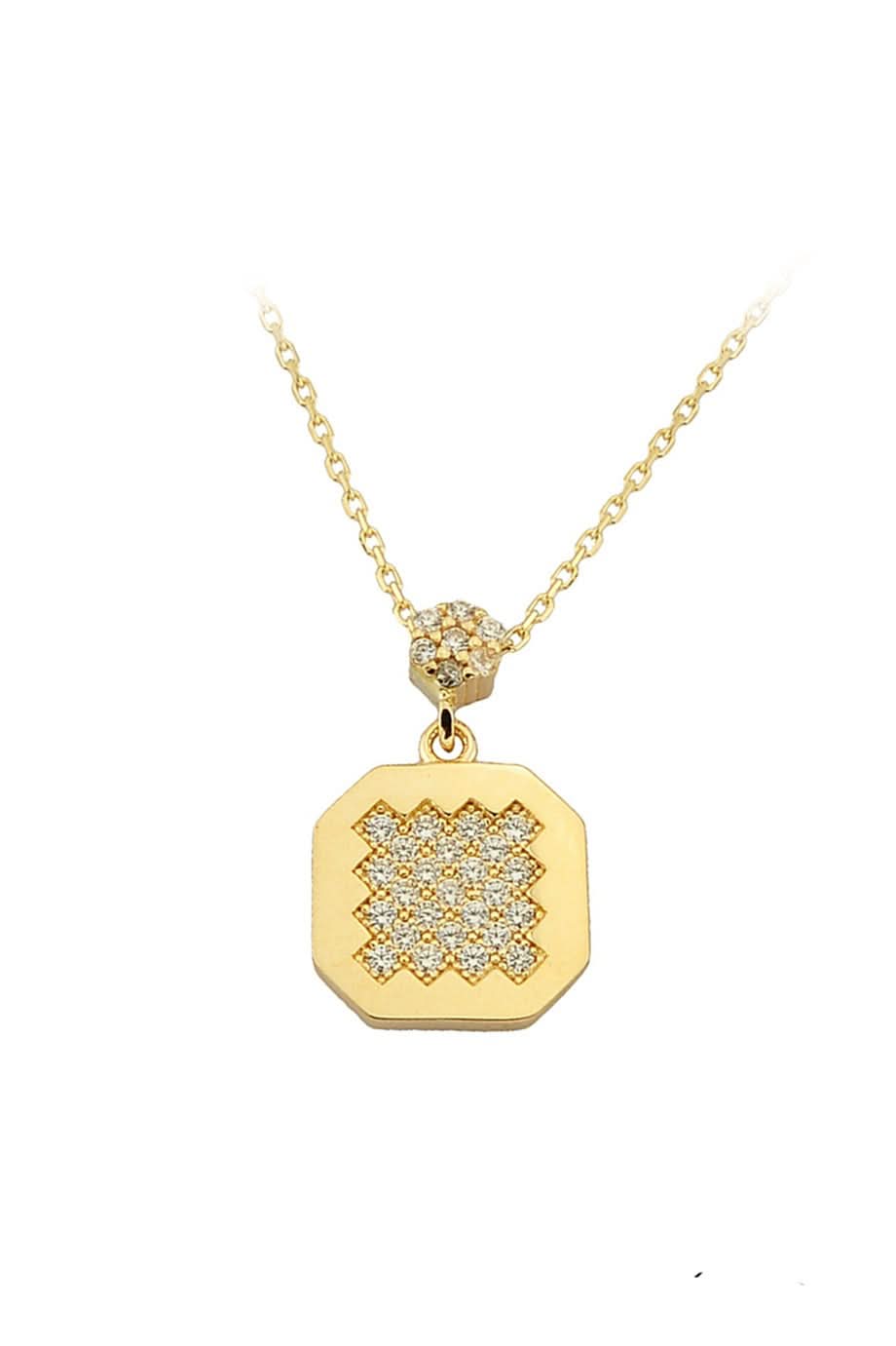 Altın Taşlı Tasarım Kolye