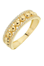 Altın Taşlı Tasarım Top Yüzük