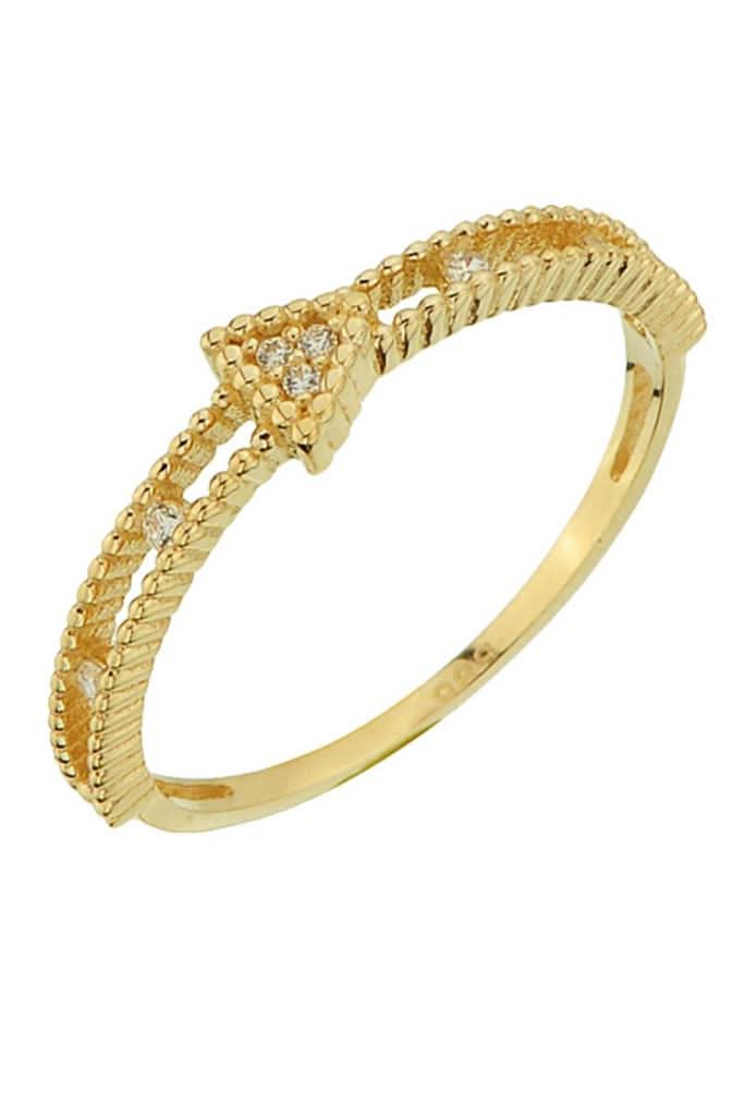 Altın Taşlı Tasarım Yüzük