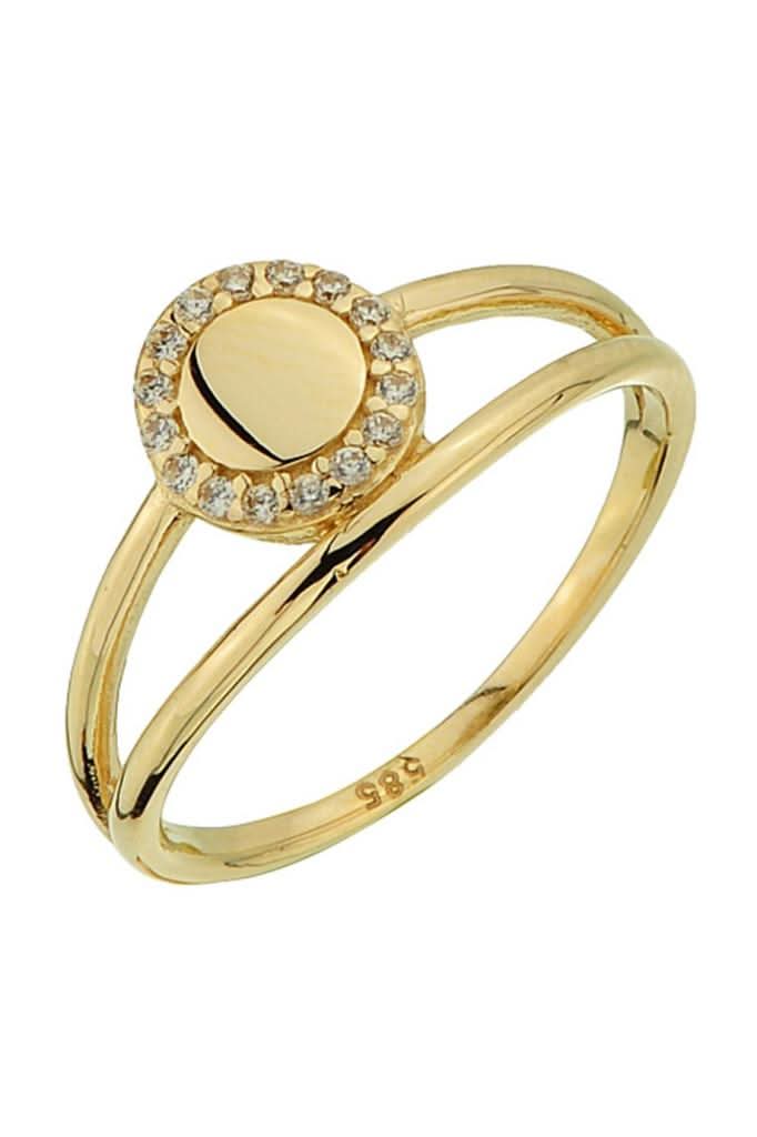 Altın Taşlı Tasarım Yüzük