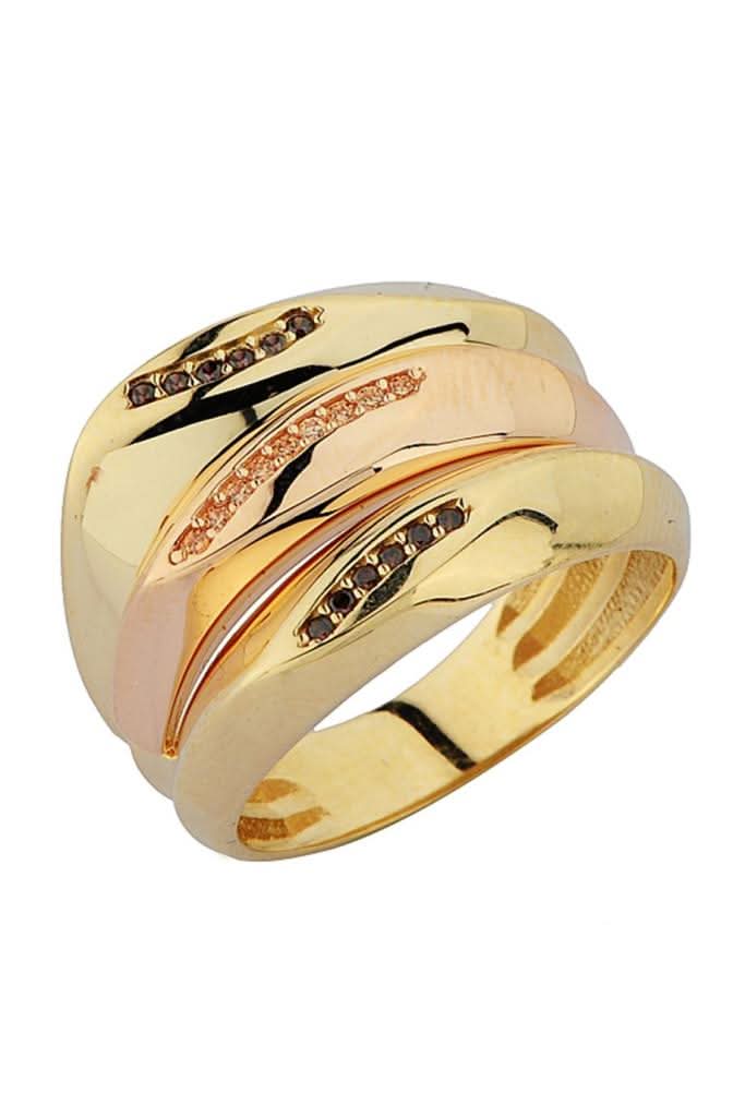 Altın Taşlı Tasarım Yüzük