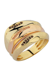 Altın Taşlı Tasarım Yüzük