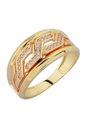 Altın Taşlı Tasarım Yüzük