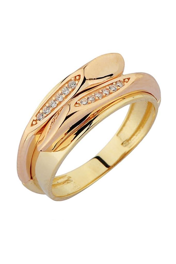 Altın Taşlı Tasarım Yüzük