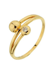 Altın Taşlı Tasarım Yüzük