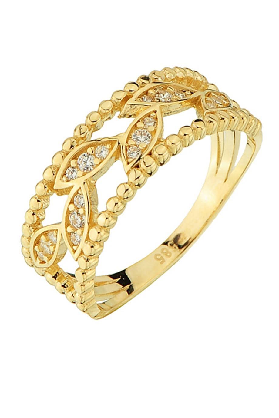 Altın Taşlı Tasarım Yüzük