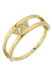 Altın Taşlı Tasarım Yüzük