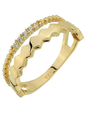 Altın Taşlı Tasarım Yüzük