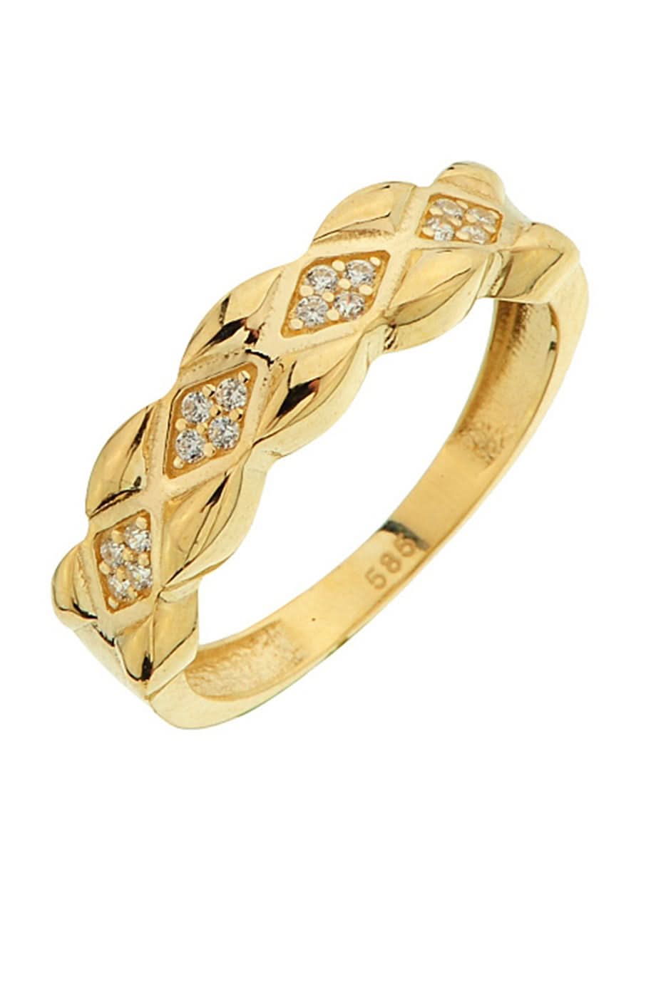 Altın Taşlı Tasarım Yüzük