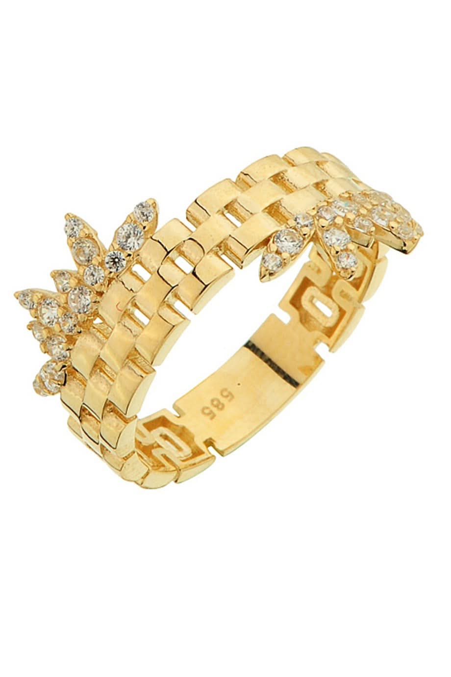 Altın Taşlı Tasarım Yüzük