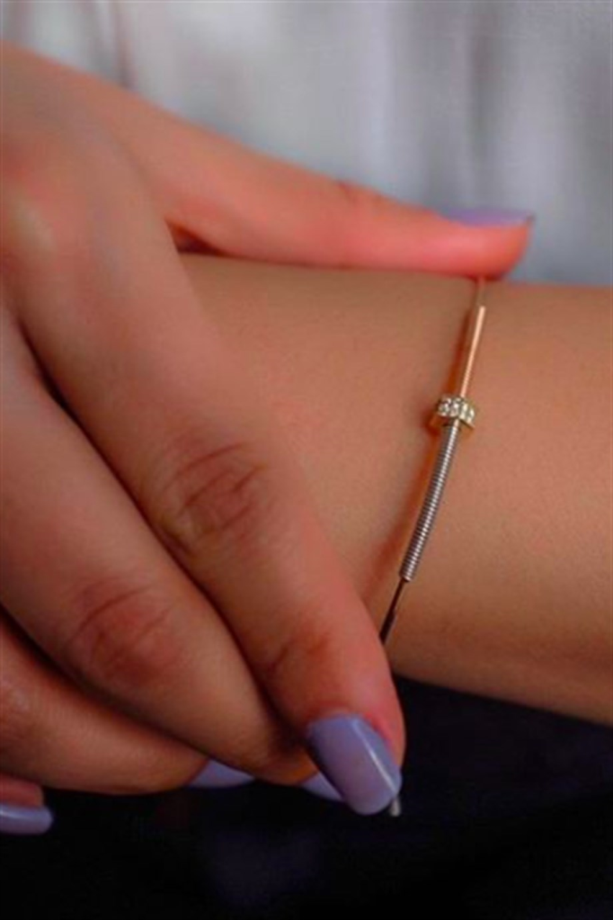 Altın Taşlı Tel Bilezik