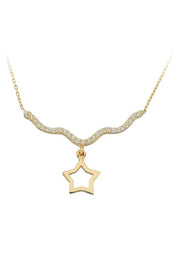 Altın Taşlı Yıldız Kolye