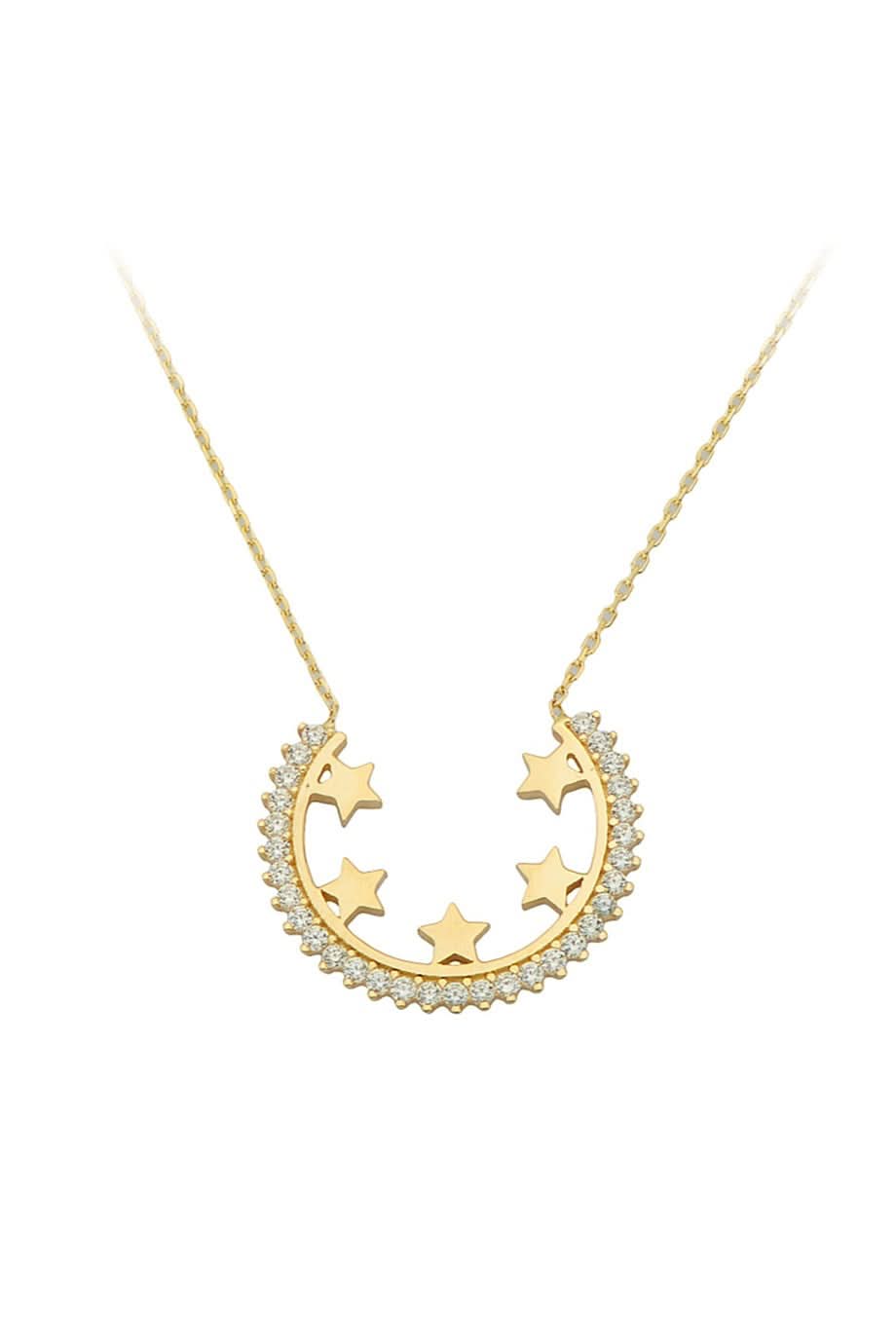 Altın Taşlı Yıldız Kolye