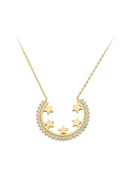 Altın Taşlı Yıldız Kolye