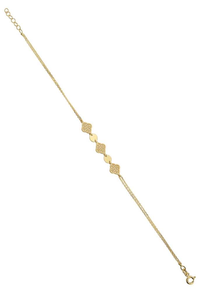 Altın Taşlı Yonca Bileklik