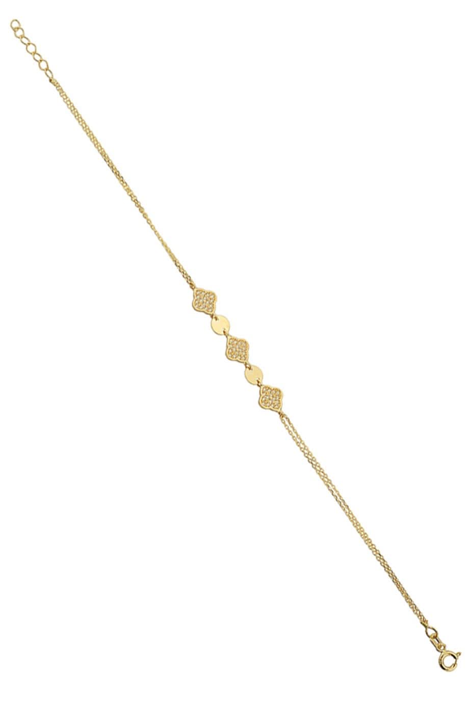 Altın Taşlı Yonca Bileklik