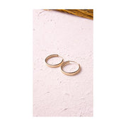 Altın Tek Düz Desenli Halka Küpe 1.3 cm Gizli Kilit