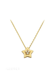 Altın Tektaş Yıldız Kolye