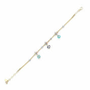 Altın Kalp Nazar Boncuklu Şans Bileklik