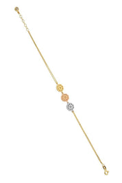 Altın Üç Renkli Çiçek Bileklik