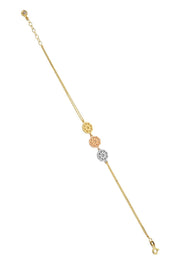 Altın Üç Renkli Çiçek Bileklik