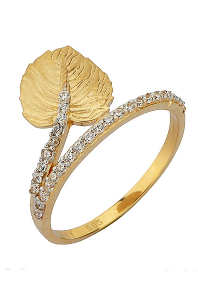 Altın Yarım Tur Yaprak Yüzük