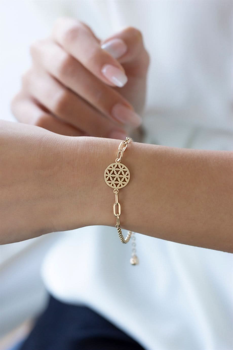Altın Yaşam Çiçeği Bileklik