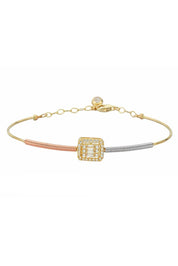 Altın Yaylı Baget Taşlı Bilezik