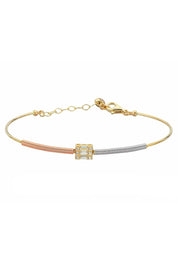 Altın Yaylı Baget Taşlı Bilezik