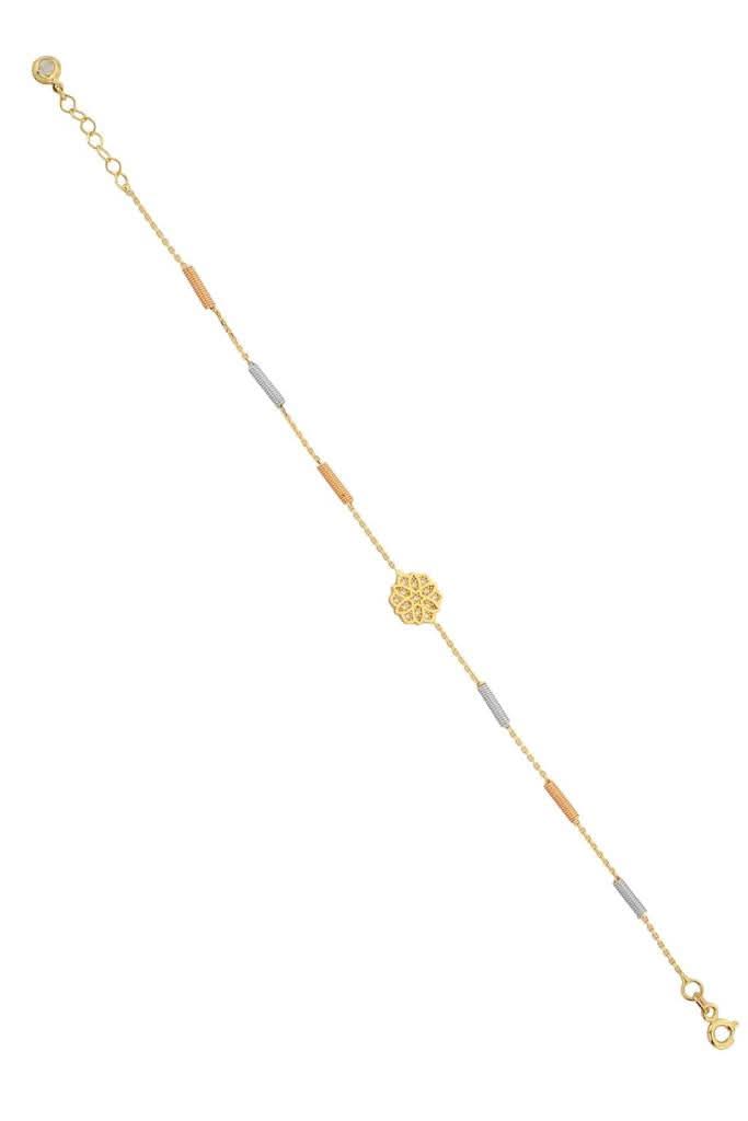 Altın Yaylı Çiçek Bileklik