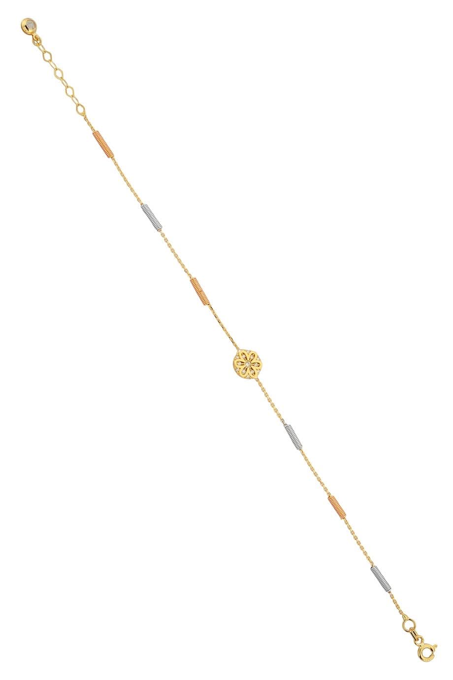 Altın Yaylı Çiçek Bileklik