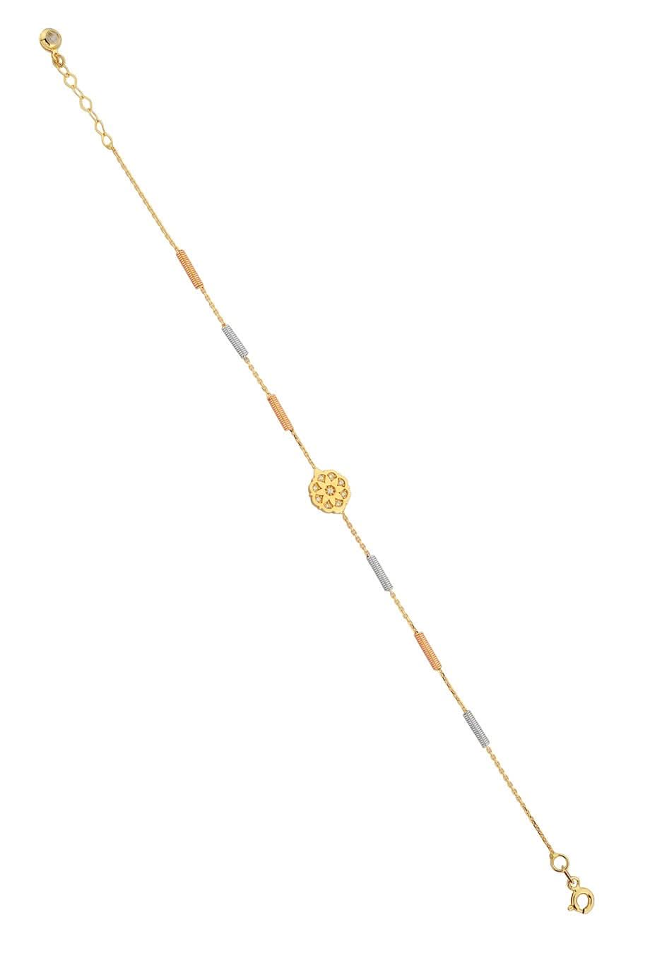 Altın Yaylı Çiçek Bileklik